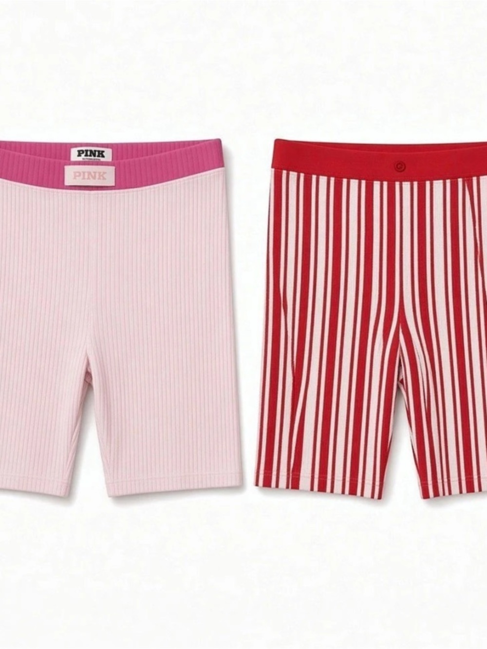 PINK Ribbed Modal Bike Short Shorts Red & Size Small